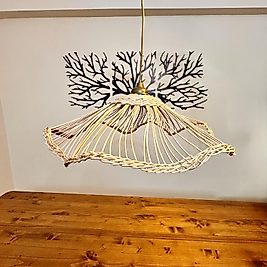 55CM ÇAP Rattan Sarkıt Avize Doğal Salon Avize Bohem Avize