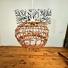 Bambu Hasır Sarkıt Avize Hasır Avize rattan avize 30CM ÇAP