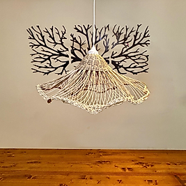 Rattan Sarkıt Avize Doğal Salon Avize Bohem Avize Çocuk odası avize 55cm çap