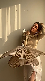 LUMİNART Rustik Tarz Bohem avize Makrome avize Salon avize Yatak Odası Avize Rattan Avize (KOYU BEJ )