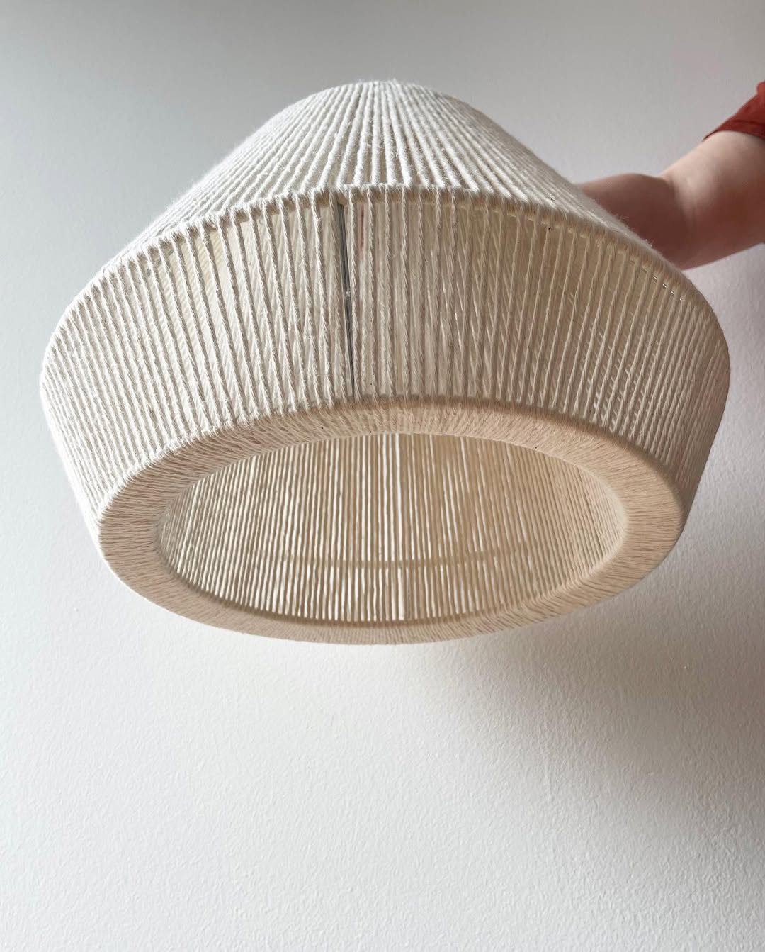 Konik makrome avize el yapımı avize 45cm çap (KREM RENK)