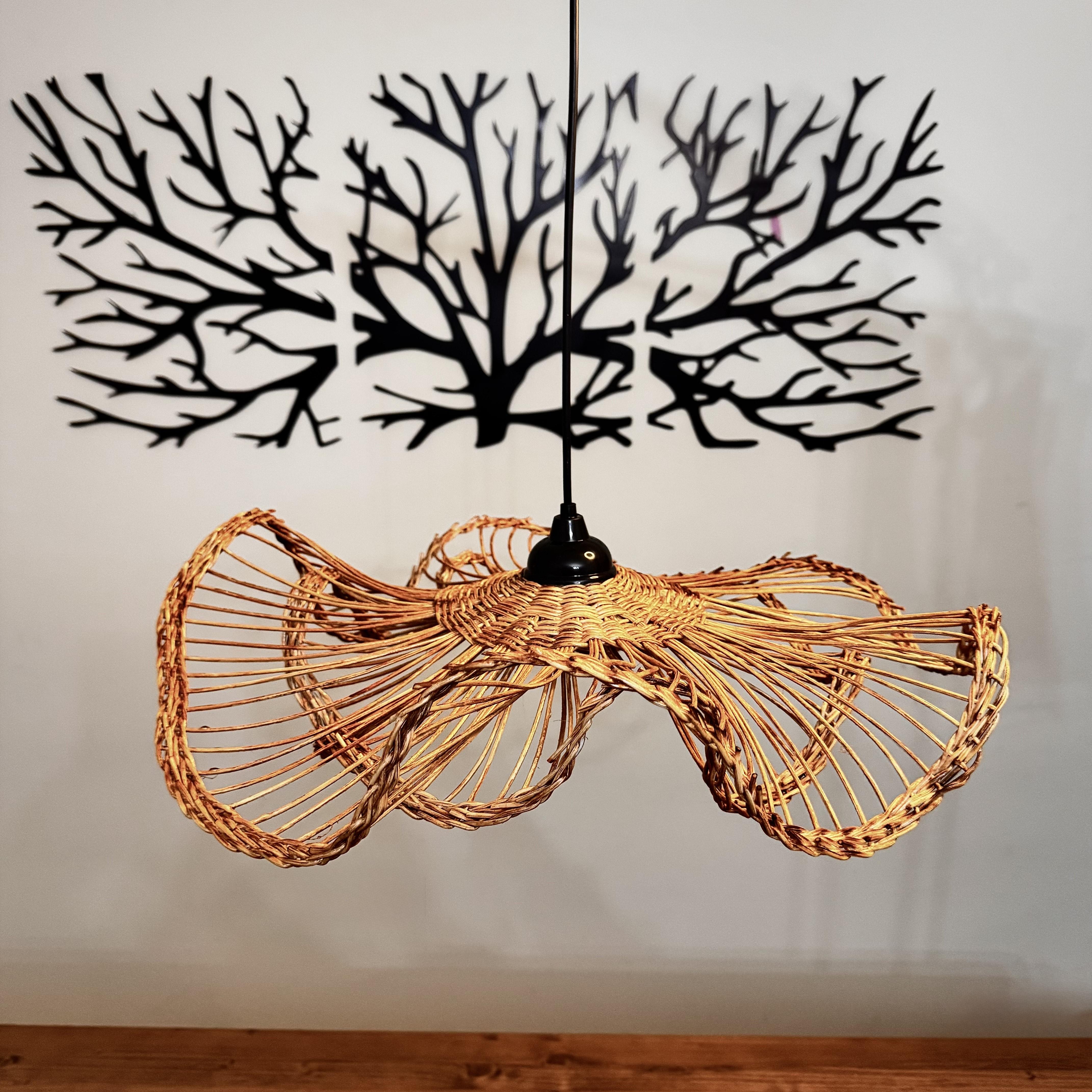 Rattan Sarkıt Avize Doğal Salon Avize Bohem Avize