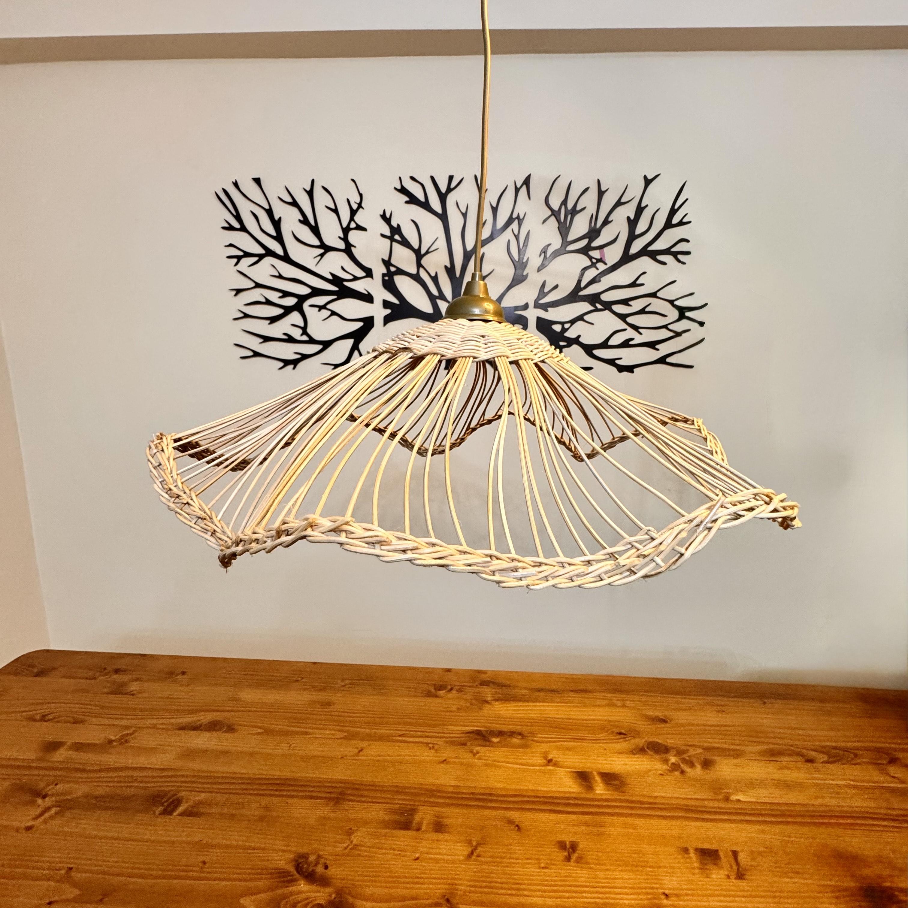 55CM ÇAP Rattan Sarkıt Avize Doğal Salon Avize Bohem Avize