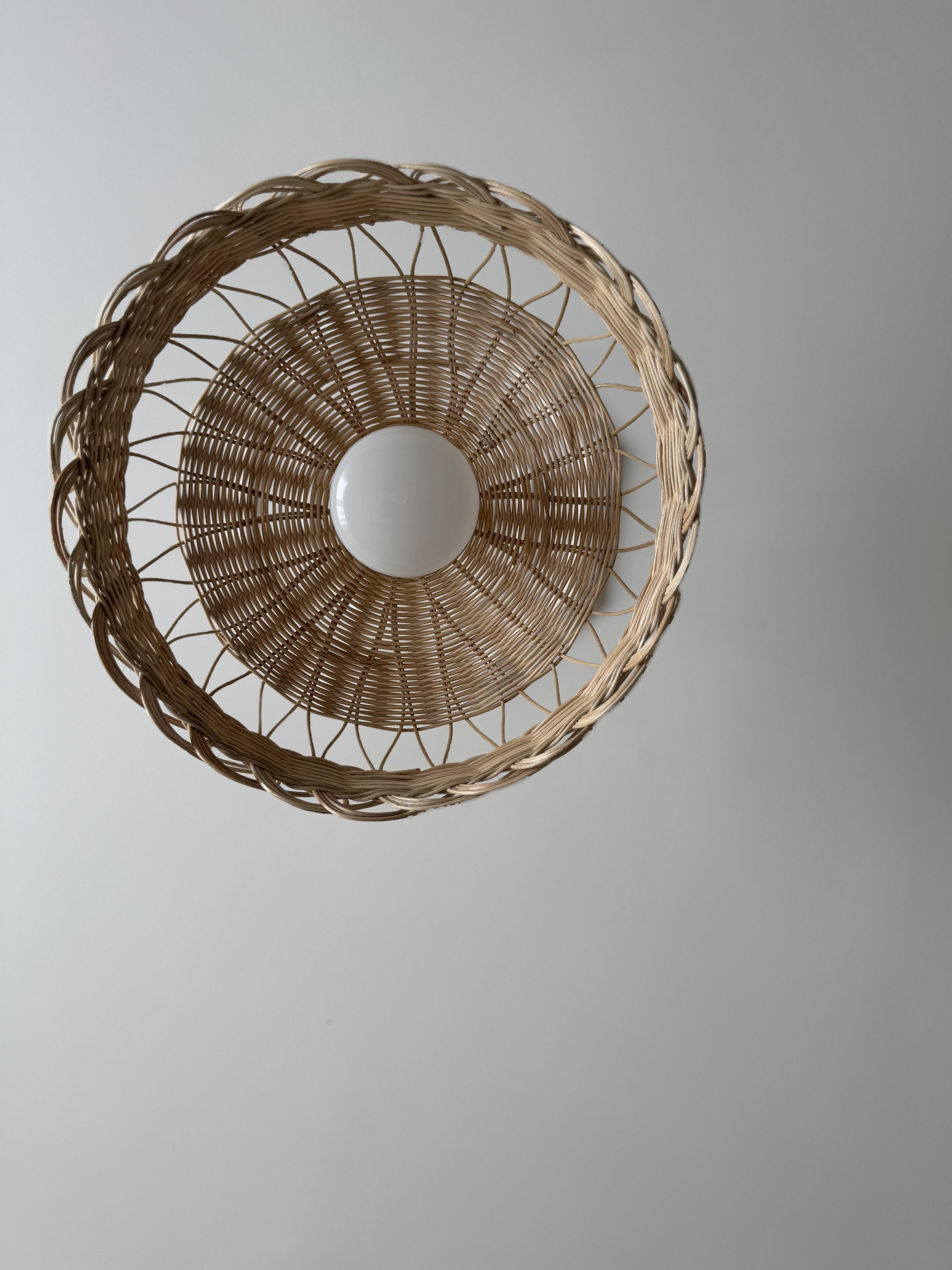 Doğal Rattan Avize eL yapımı hasır avize 45CM ÇAP bambu avize