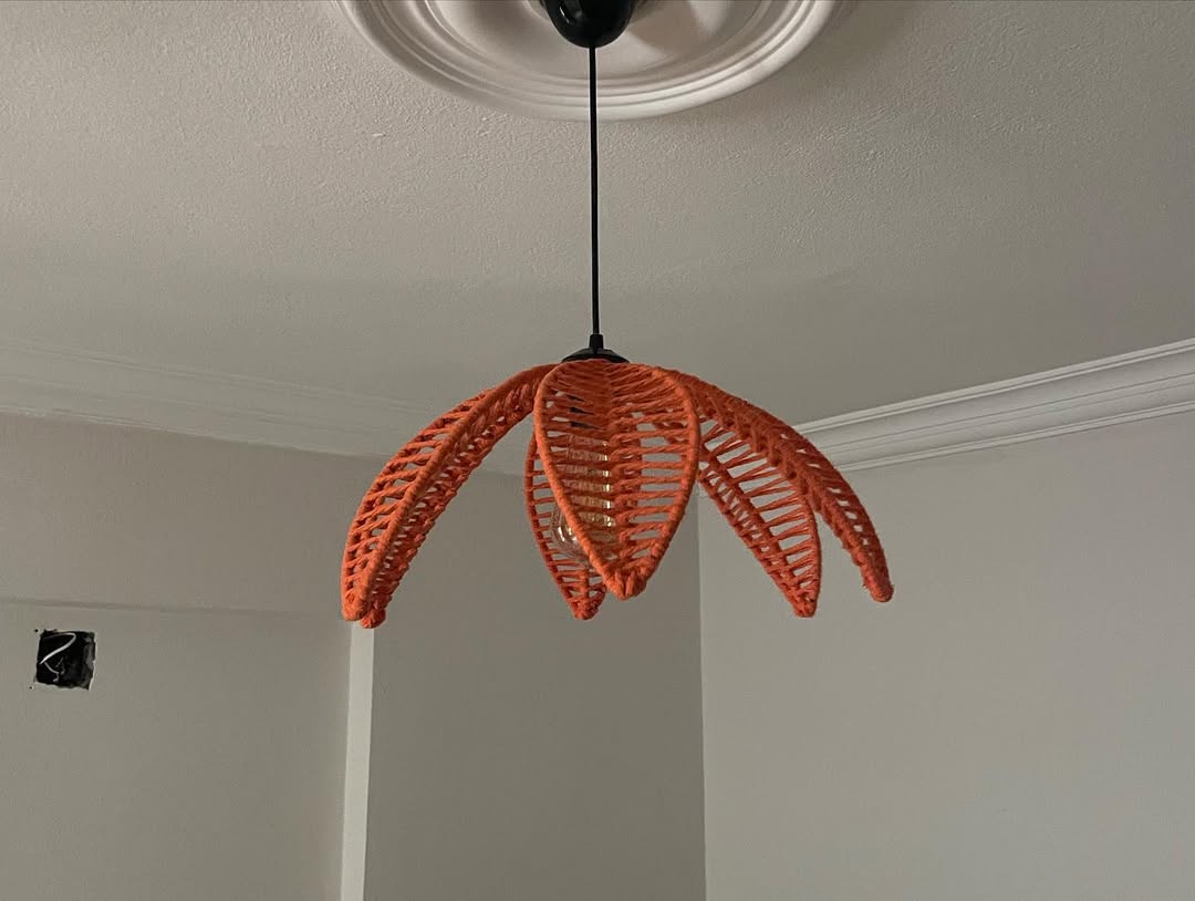 yaprak model avize bohem makrome avize çocuk odası avize (TURUNCU)