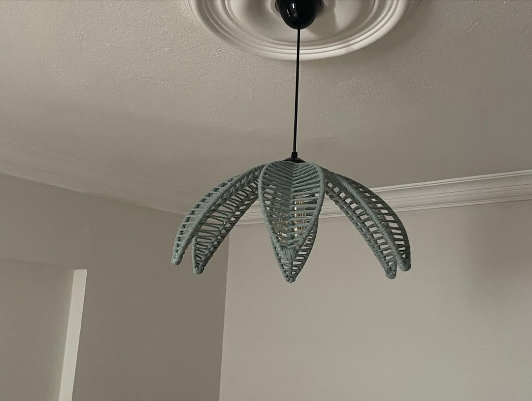 yaprak model avize bohem makrome avize çocuk odası avize (YOSUN YEŞİLİ)